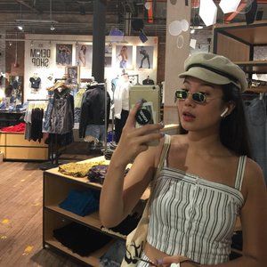 Brandy Melville white striped Lily Top